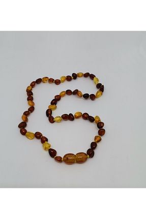 گردنبند جواهر رنگی زنانه سنگ طبیعی Damla Kehribar - کد 798544423