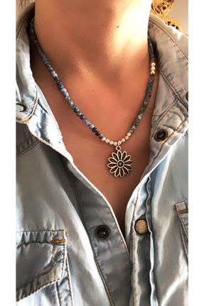 گردنبند جواهر آبی زنانه پوشش زاماک کد 664425314