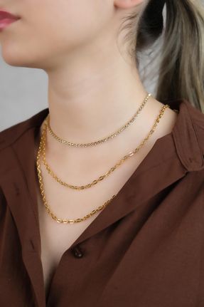 گردنبند جواهر زنانه روکش طلا کد 803055541