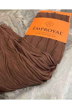 شال قهوه ای زنانه پنبه ای Emproyal - کد 803177698