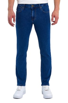 شلوار جین آبی مردانه پاچه لوله ای اسلیم جوان کد 697001678