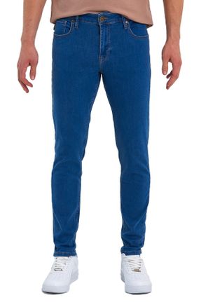 شلوار جین آبی مردانه پاچه تنگ جوان کد 704406064