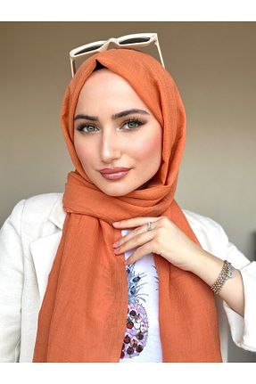 شال نارنجی زنانه پنبه (نخی) کد 803318897