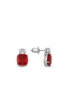 گوشواره جواهر قرمز زیرکن Merano Design - کد 760204565