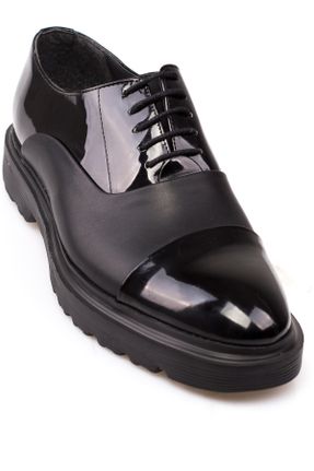 کفش کلاسیک مشکی مردانه چرم لاکی پاشنه کوتاه ( 4 - 1 cm ) کد 803546292