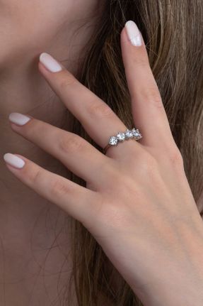 انگشتر نقره سفید زنانه کد 95811216