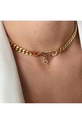 گردنبند جواهر طلائی زنانه روکش طلا Asia by Leuvoié - کد 803498260