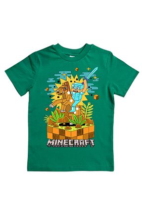 تیشرت سبز بچه گانه رگولار Minecraft - کد 803479655