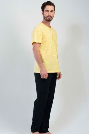 ست لباس راحتی زرد مردانه پنبه (نخی) کد 260646610