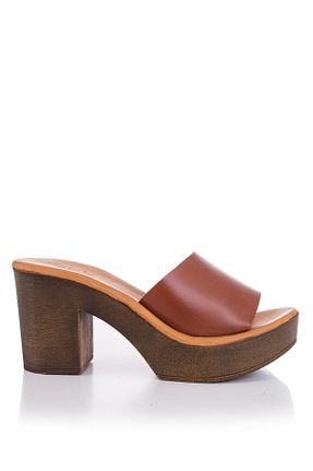 دمپائی قهوه ای زنانه چرم خالص DaphneSandals - کد 106908411