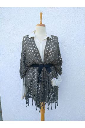 پانچو سبز زنانه پنبه ای Hippybutik - کد 803013673