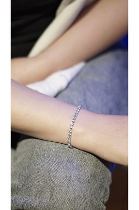 دستبند استیل (فولاد) زنانه رودیوم spiritus - کد 794189355