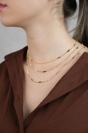 گردنبند جواهر زنانه روکش طلا کد 803052917