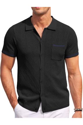 تی شرت مشکی مردانه رگولار یقه پولو پوشاک ورزشی کد 803093859