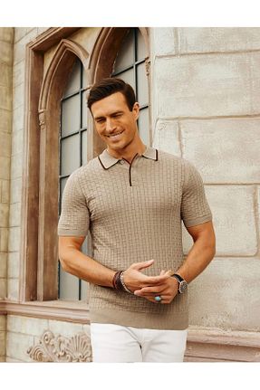 تیشرت قهوه ای مردانه اسلیم فیت youknitwear you - کد 803167665