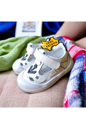 کفش پیاده روی سفید بچه گانه چرم اصل PATİK BEBE - کد 803163042