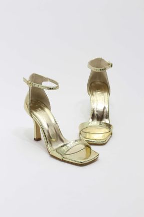 کفش پاشنه بلند کلاسیک طلائی زنانه چرم مصنوعی پاشنه ساده پاشنه متوسط ( 5 - 9 cm ) کد 803337727