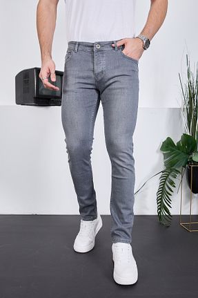 شلوار جین طوسی مردانه پاچه سوپر تنگ ENZİM JEANS - کد 803400240