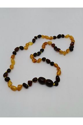گردنبند جواهر رنگی زنانه سنگ طبیعی Damla Kehribar - کد 798544423