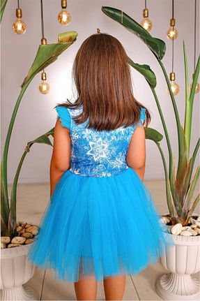 لباس مجلسی و فارغ التحصیلی آبی بچه گانه توری Kokosh - کد 803645777