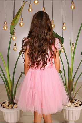 لباس مجلسی و فارغ التحصیلی صورتی بچه گانه توری Kokosh - کد 803645463
