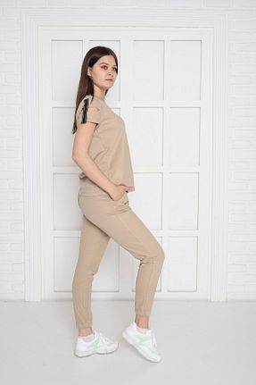ست گرمکن بژ زنانه پنبه ای Escetic - کد 297905426