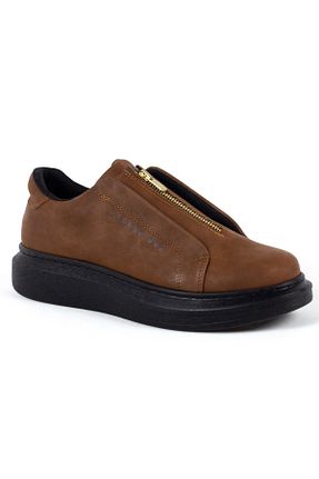کفش اسنیکر قهوه ای مردانه چرم مصنوعی Mida Shoes - کد 288625810