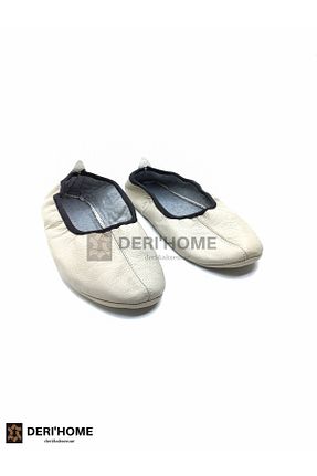 پاپوش بژ زنانه چرم خالص DERİHOME - کد 803826793