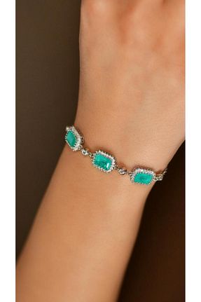دستبند نقره زنانه 925 عیار Roza Silver - کد 797648275