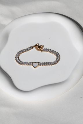 دستبند استیل طلائی زنانه فولاد ( استیل ) کد 764374859