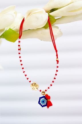 دستبند جواهر آبی زنانه منجق Kübüşün Atölyesi - کد 657655828