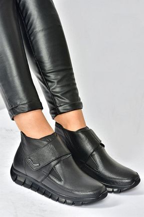 بوت / نیم بوت سبز زنانه چرم خالص Ayakkabı Vakti - کد 801732540