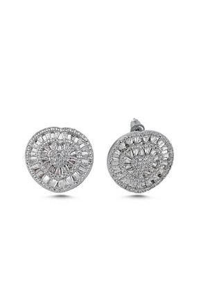 گوشواره جواهر سفید زیرکن Merano Design - کد 760134429