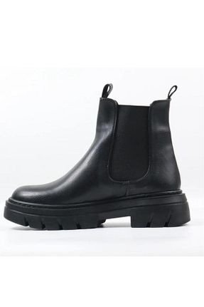 بوت / نیم بوت مشکی زنانه چرم مصنوعی Fancy - کد 803641938