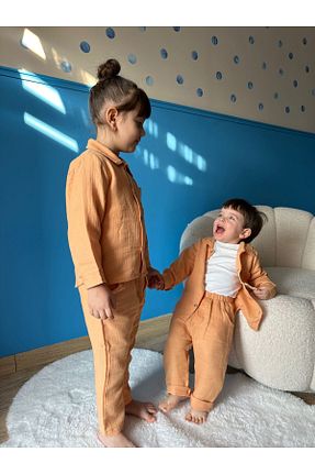 ست بالاتنه و پائین تنه صورتی بچه گانه بافتنی Genel Markalar - کد 803643158