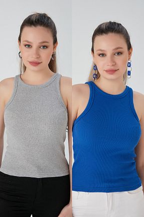 بلوز طوسی زنانه ساده CATSPY - کد 803655536