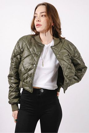کاپشن خاکی زنانه کراپ Shivi Fashion - کد 802073933