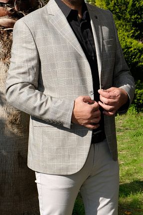کت بژ مردانه اسلیم فیت Luisero - کد 803779392