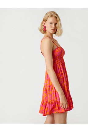 لباس نارنجی زنانه بافتنی طرح گلدار رگولار کد 344286130