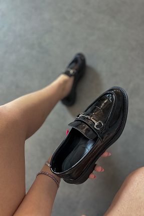 کفش لوفر مشکی زنانه چرم مصنوعی SHOEBELLAS - کد 804019556