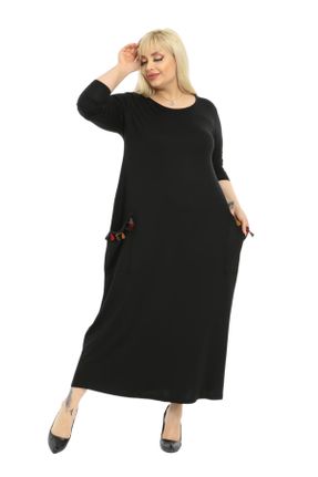 لباس مشکی زنانه ویسکون سایز بزرگ بافت کد 804172861