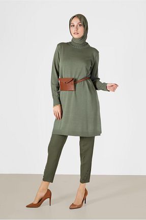 شلوار پارچه ای خاکی زنانه بلند Alvina - کد 804207669