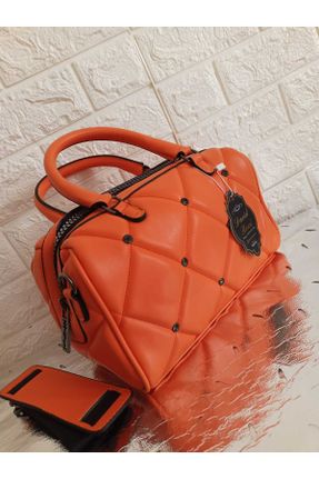 کیف دوشی نارنجی زنانه چرم مصنوعی کد 804300112