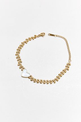 دستبند استیل طلائی زنانه فولاد ( استیل ) کد 804361899