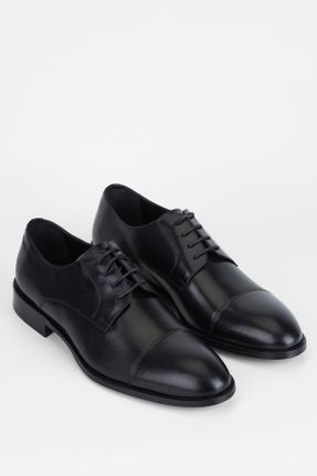 کفش کلاسیک مشکی مردانه چرم طبیعی پاشنه کوتاه ( 4 - 1 cm ) پاشنه ضخیم کد 316983189