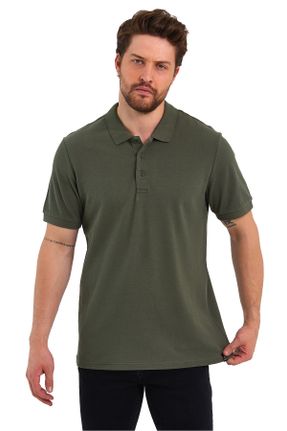 تی شرت خاکی مردانه یقه پولو کد 704406688