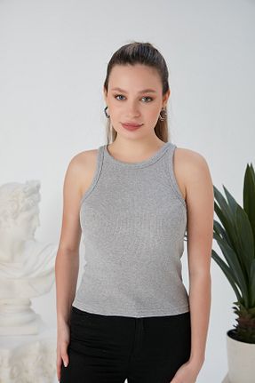 بلوز طوسی زنانه ساده CATSPY - کد 803655536
