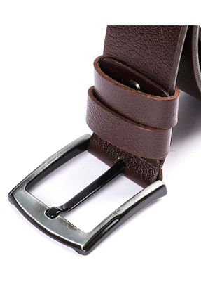 کمربند قهوه ای مردانه چرم خالص Pino44 - کد 803567364