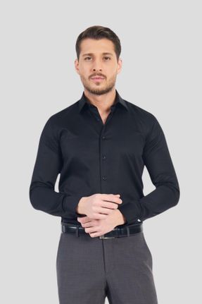 پیراهن مشکی مردانه اسلیم فیت کد 777268190