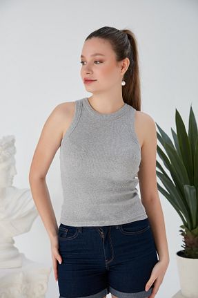 بلوز طوسی زنانه ساده CATSPY - کد 803767276